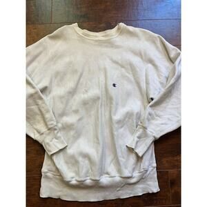 Vintage Champion Reverse Weave Blank White Sweatshirt AS IS Mens XL